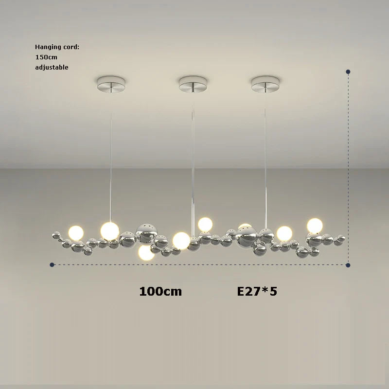 Afralia™ Modern LED Glass Globe Pendant Light, Dining Room Hanging Ceiling Fixture.