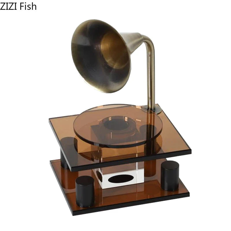 Afralia™ Crystal Music Equipment Model Ornament Decor - Modern Desk Artwork