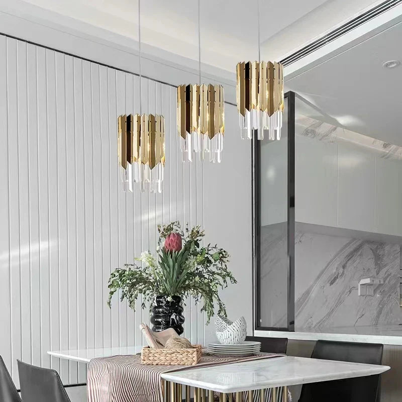 Afralia™ Luxury Crystal Round Chandelier LED Pendant Lamp for Living Room & Bedroom