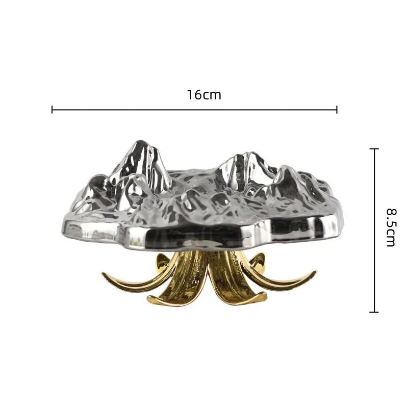 Afralia™ High-Leg Iceberg Tray Desktop Organizer Decor Ashtray Candy Plate