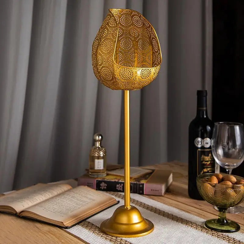 Afralia™ Romantic Wrought Iron Candlestick for Elegant Home Decor & Candlelit Dinners