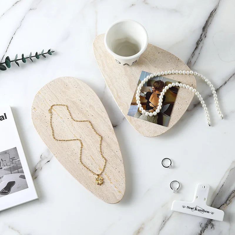 Afralia™ Marble Tray for Jewelry Display and Home Decor