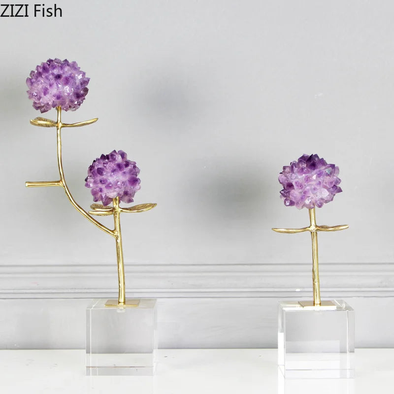 Afralia™ Crystal Flower Branch Desk Ornament