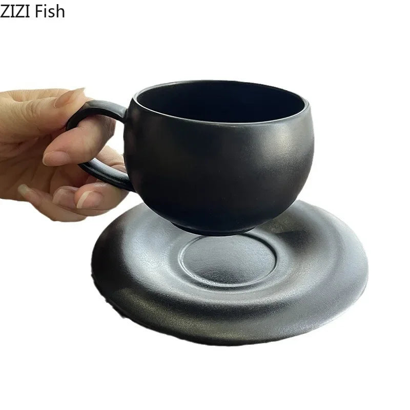 Afralia™ Ceramic Tea Cup Set for Dining and Coffee, Minimalist Design