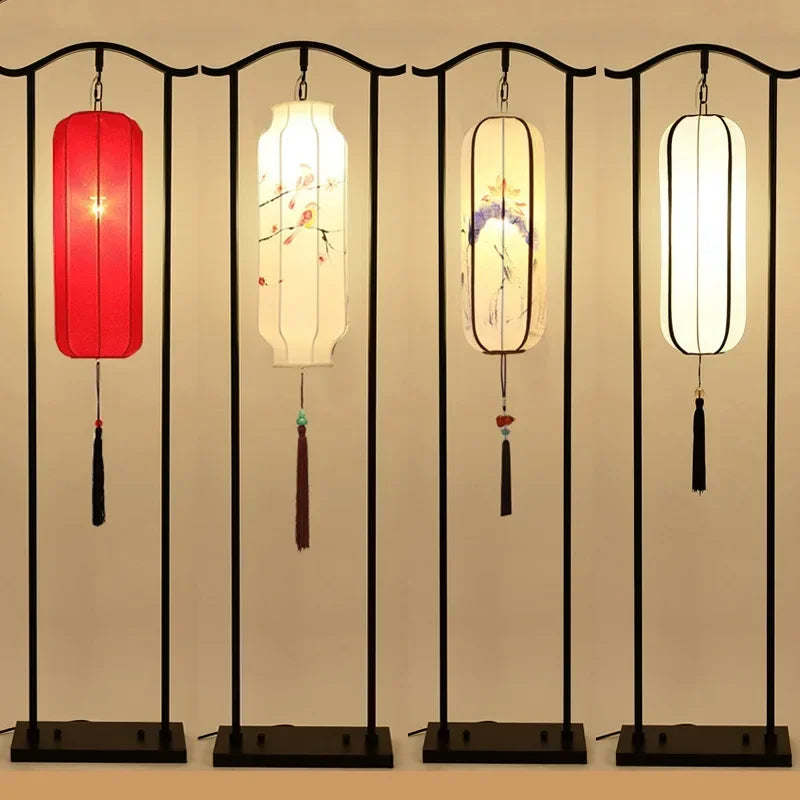 Afralia™ Retro Zen Chinese Floor Lamp Antique Living Room Standing Lights Zen Style