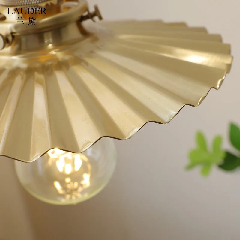 Afralia™ Copper Walnut LED Pendant Lights, Modern Hanging Lamp for Hallway, Bedroom, Dining Room