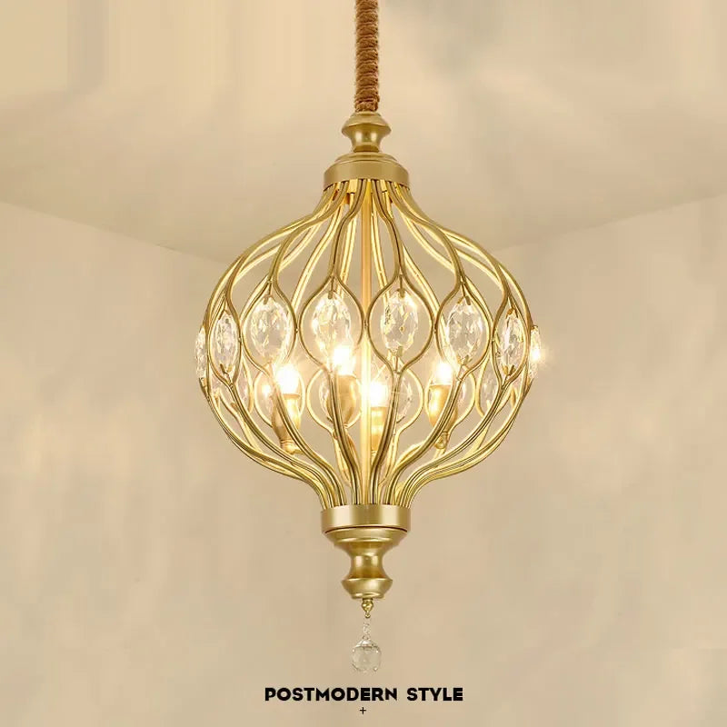 Afralia™ Vintage Lantern Chandelier for Living Room Bedroom Stairwell - Modern Country Style Lighting