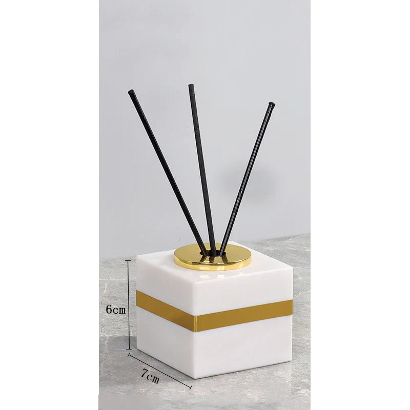 Afralia™ White Marble Gold Bathroom Set