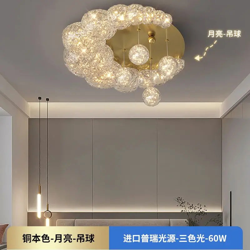 Afralia™ Nordic Luxury Copper Golden Ceiling Light for Modern Dining Room Lighting