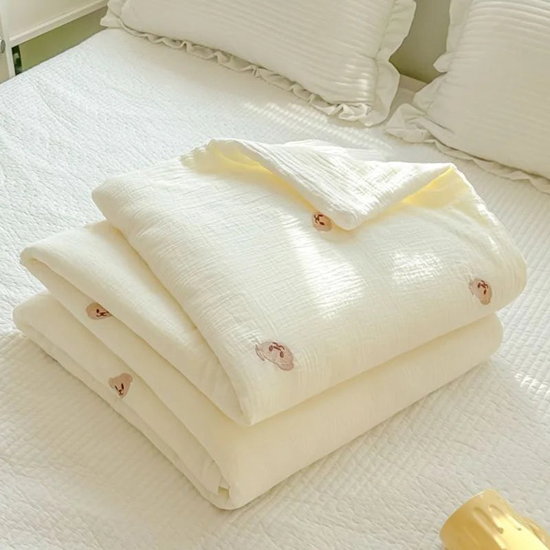 Afralia™ Summer Comforter: Soft Double Layer Lightweight Blanket for Children and Adults