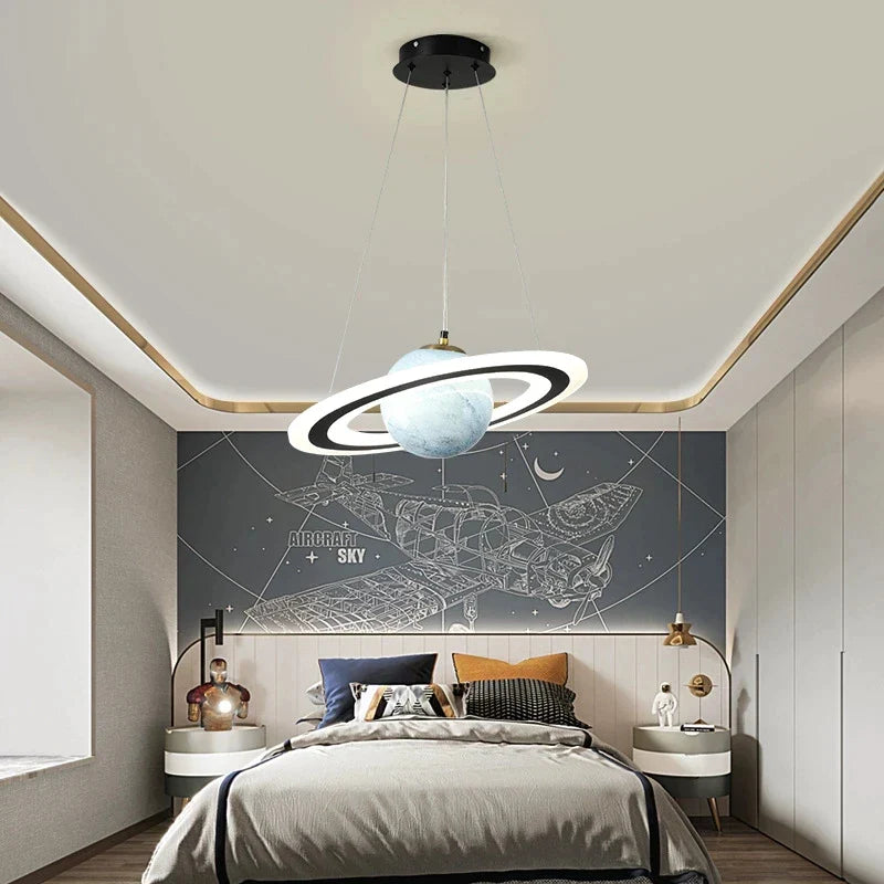 Afralia™ Space Glass Ball Pendant Lamp for Children's Room