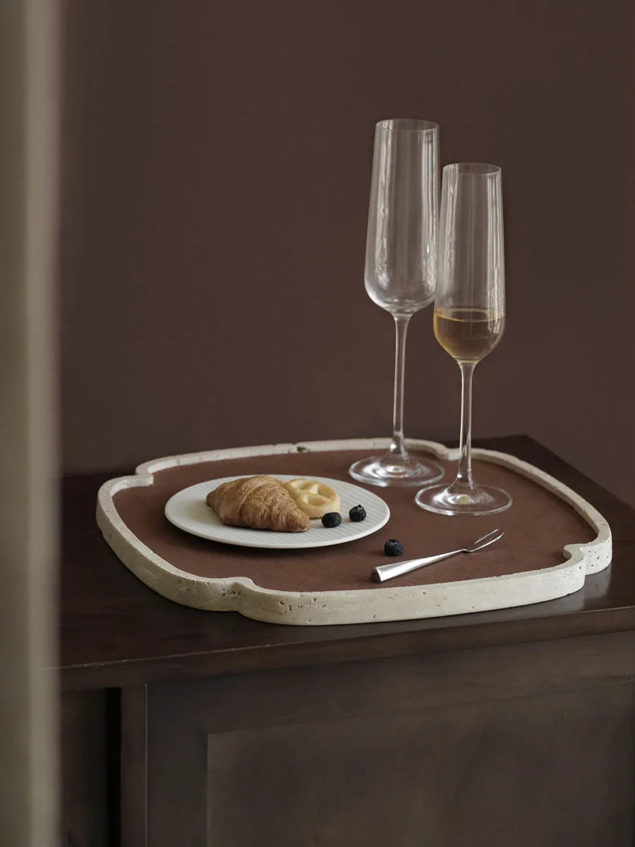 Afralia™ Travertine Decorative Tray - Versatile Jewelry & Coffee Table Home Decor