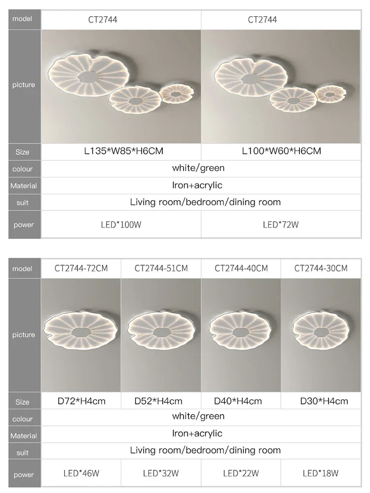 Afralia™ Lotus Leaf Design LED Ceiling Lamp: Smart Chandelier Light for Home Décor