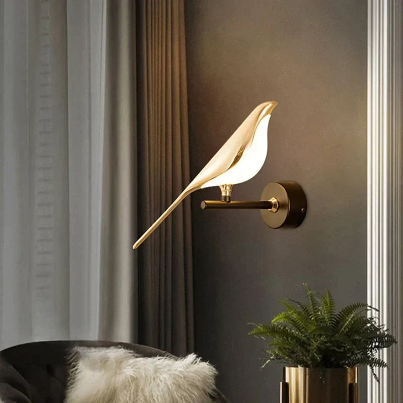 Afralia™ Postmodern Bird LED Wall Light Sconce for Bedroom and Hallway