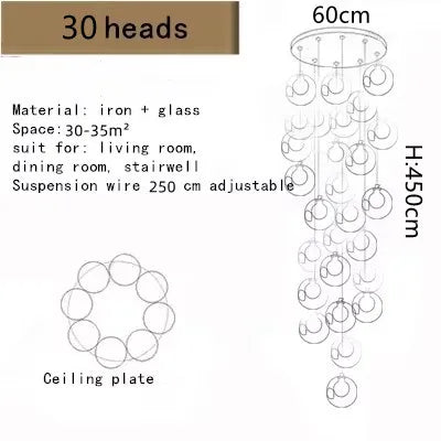 Afralia™ LED Chandelier: Modern Lighting for Living, Dining, and Staircase Areas