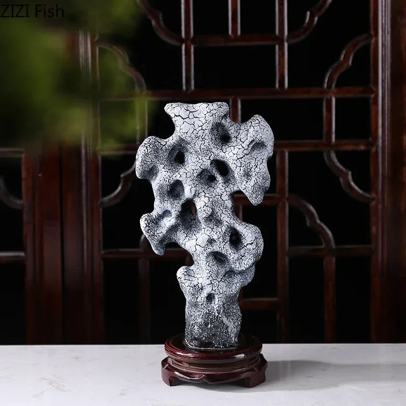 Afralia™ Taihu Lake Stone Coral Sculpture Modern Desk Ornament Crafts Aesthetic Decor