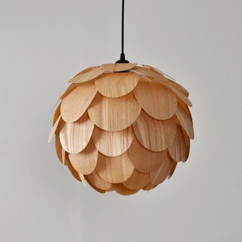 Afralia™ Pine Fruit Chandelier: Nordic Bamboo Wood Art Pendant Lamps for Dining Living Room Restaurant