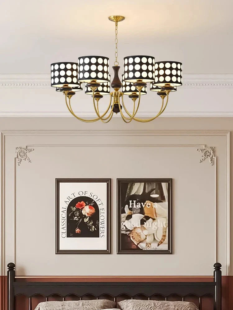 Afralia™ Polka Dots Chandelier: Retro Minimalist Round Pendant Lamp for Home & Restaurant