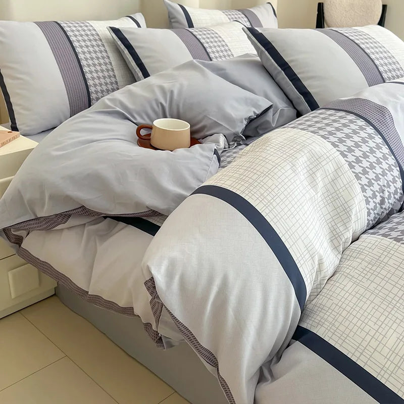 Afralia™ Geometric Print 100% Cotton Bedding Set for All Seasons