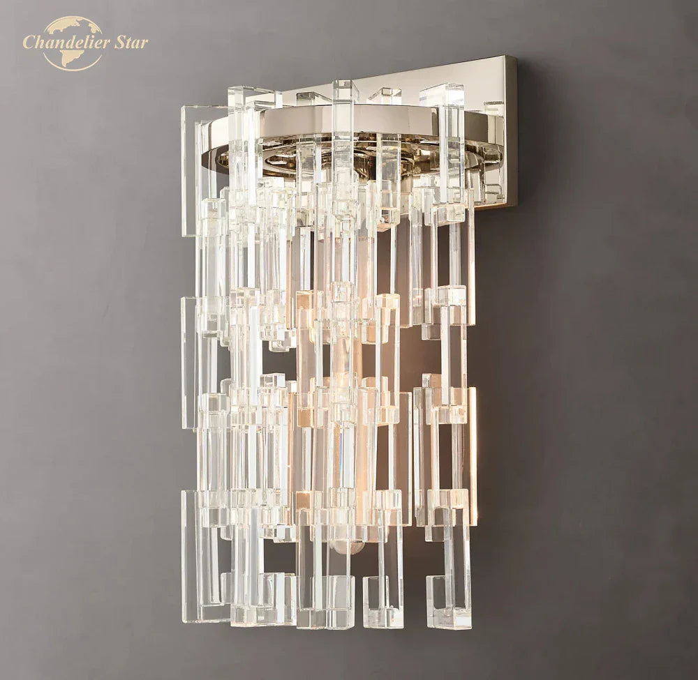Afralia™ Marignan Round Crystal LED Wall Sconce Light - Modern Cristal Wall Lamp