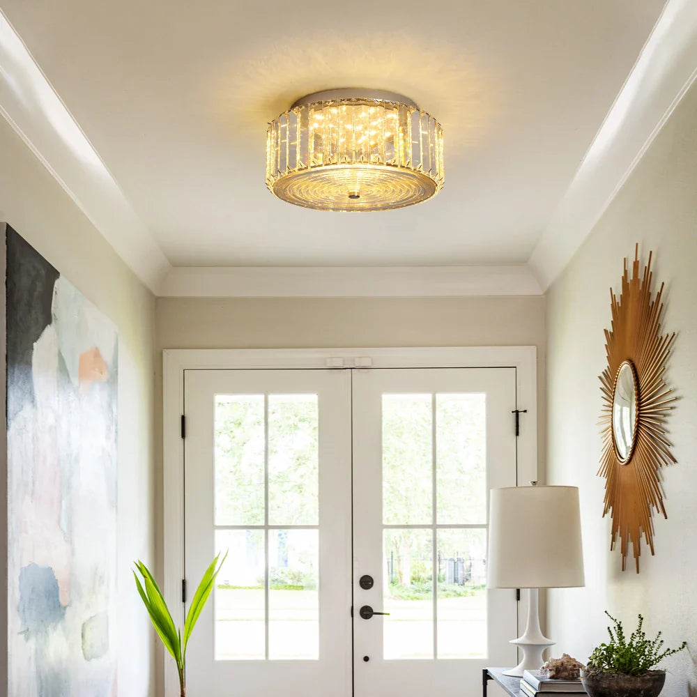 Afralia™ Crystal LED Ceiling Chandelier Light Circle Design Indoor Lighting