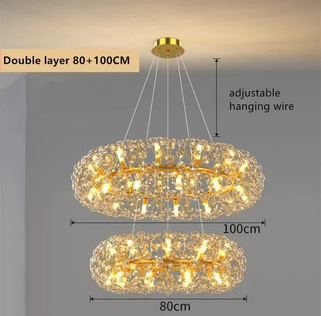 Afralia™ Modern Crystal LED Chandelier for Living Room, Dining Room, Bedroom, Cafe, Bar