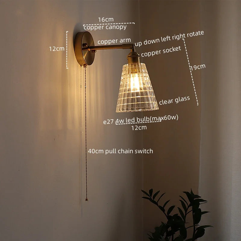 Afralia™ LED Glass Wall Lights Modern Decor for Bedroom Living Room Bar Balcony.