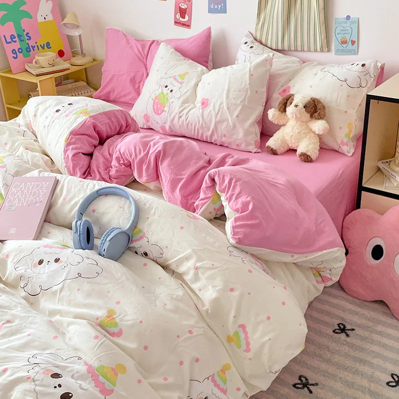 Afralia™ Cloud Cotton Printed Bedding Sets | Super Soft Quilt Set for School Home Twin King