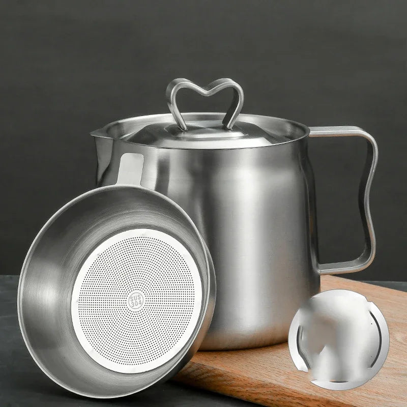 Afralia™ Stainless Steel Oil Filter Pot & Grease Separator for Cooking
