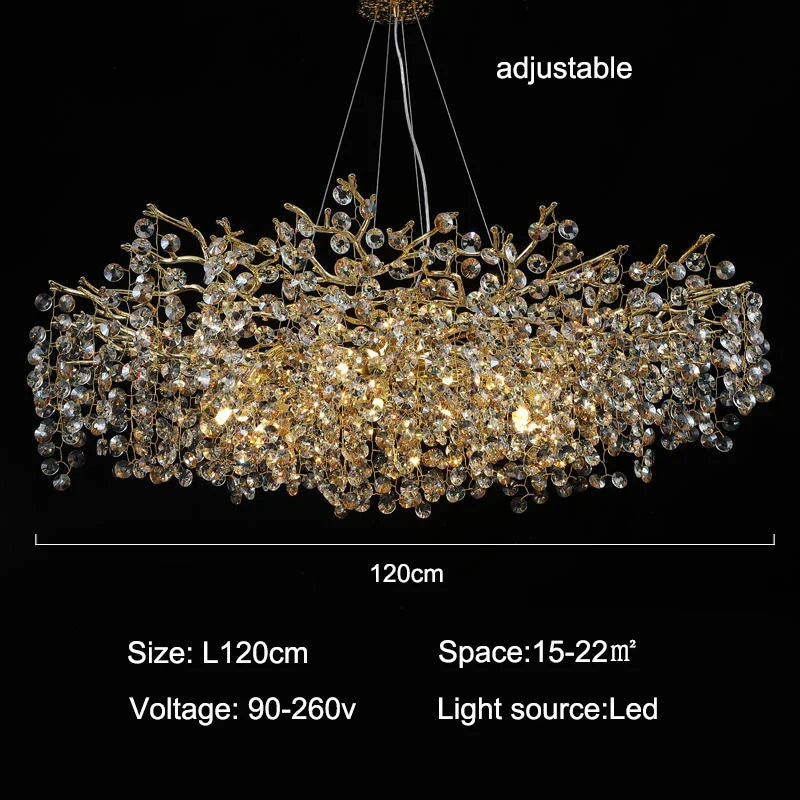 Afralia™ Luxury Crystal Chandelier for Villa Dining Room Living Room Bedroom