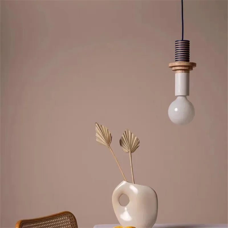 Afralia™ LED Wooden Pendant Light: Nordic Design, Kawaii Bedroom Decor Fixture