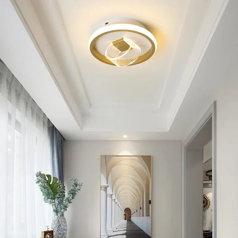 Afralia™ Modern LED Ceiling Lamp: Rectangular/Round, Aluminum Acrylic for Home, Aisle, Balcony, Corridor, Office