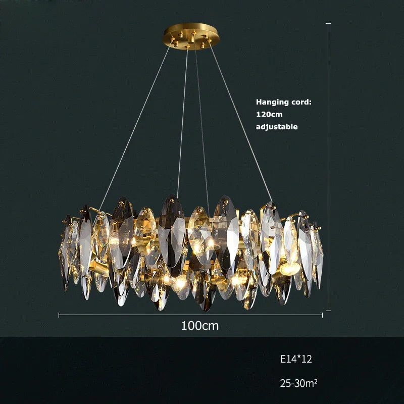 Afralia™ LED Hanging Chandelier: Nordic New Trend Gold Silver Fixture for Living Room