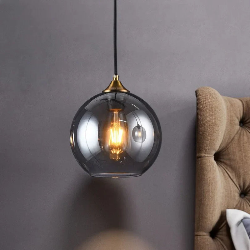 Afralia™ Glass Ball Pendant Lights: Modern Kitchen Dining Room Ceiling Lamp