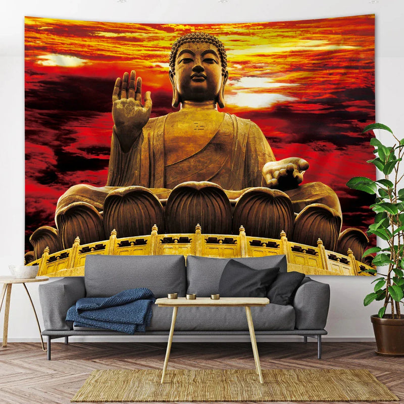 Afralia™ Indian Buddha Mandala Tapestry: Psychedelic Hippie Boho Wall Decor