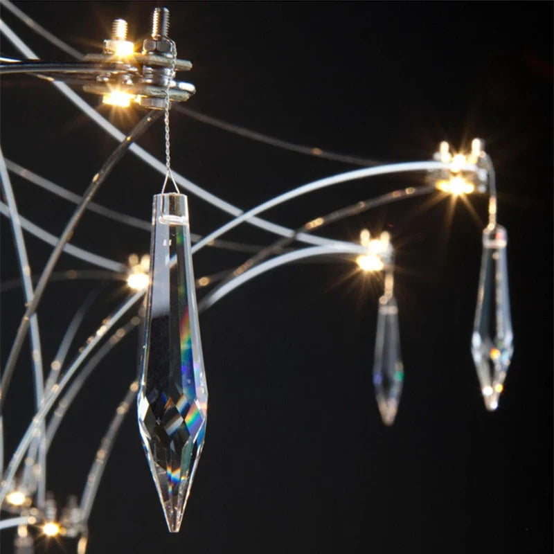 Afralia™ Starry Rain Crystal Chandelier: Luxury LED Lighting Decor for High Floors