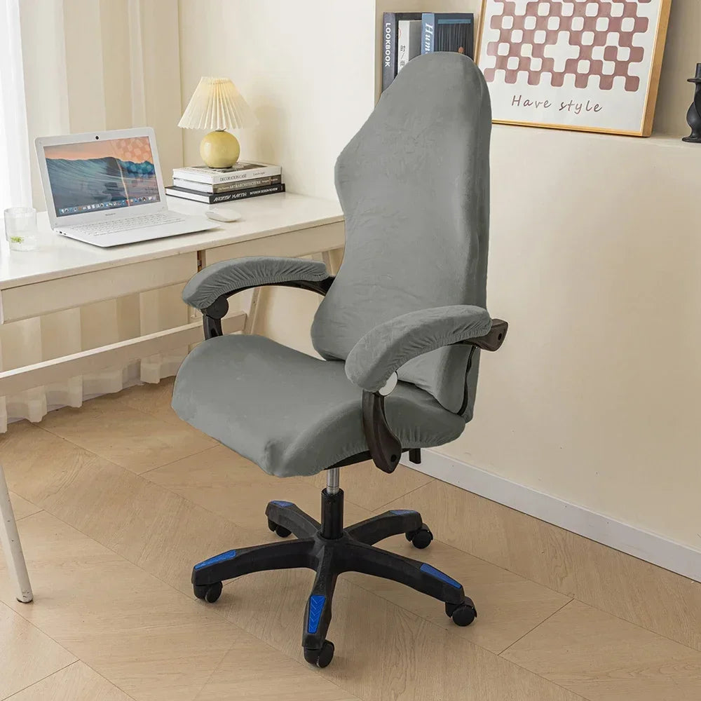 Afralia™ Tickened Velvet Chair Cover | Stretchy Gaming Seat Case for Office & Esports