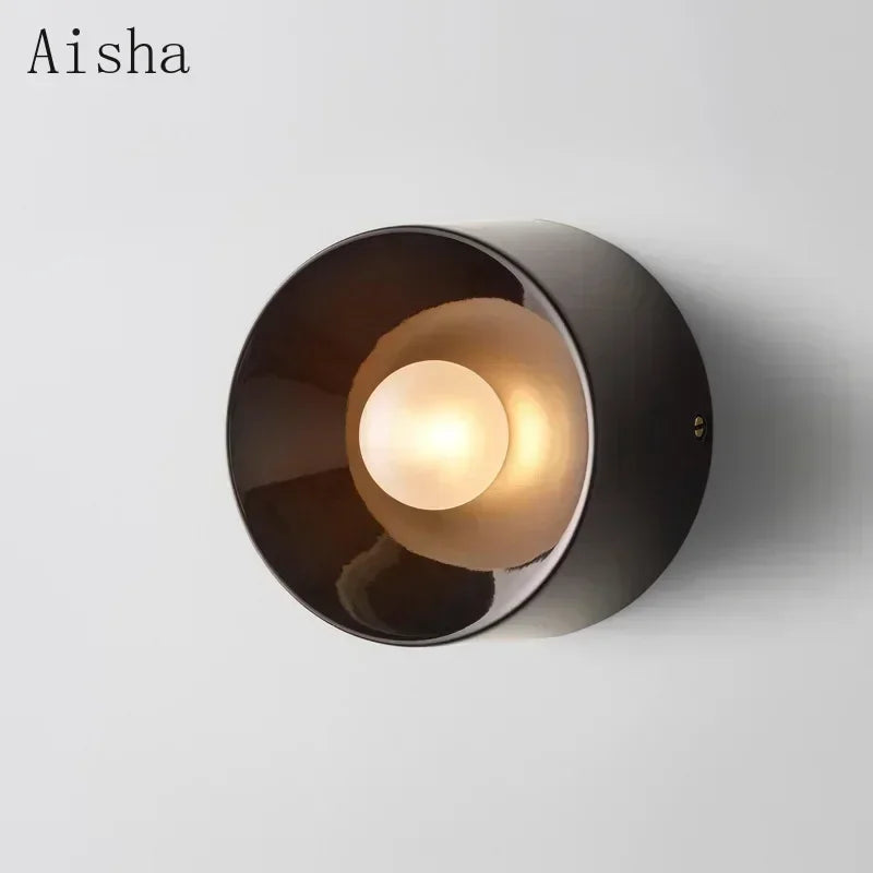 Afralia™ Bauhaus Metal Wall Lamp Black/White 15cm/18cm for Home Living Room LED Lighting