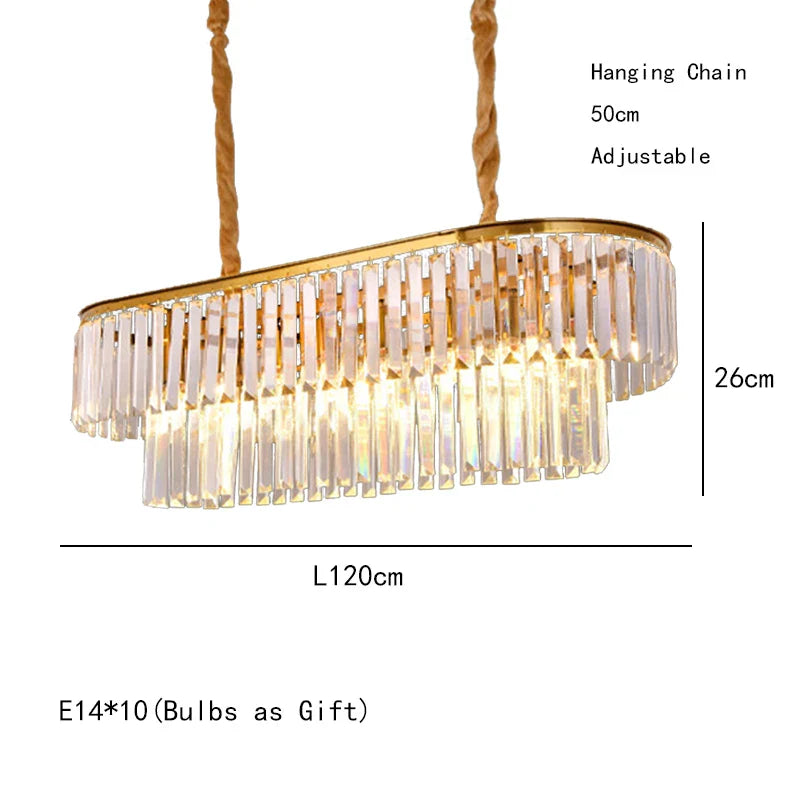 Afralia™ Nordic Gold Crystal LED Chandelier for Dining Living Room Kitchen Home Decor