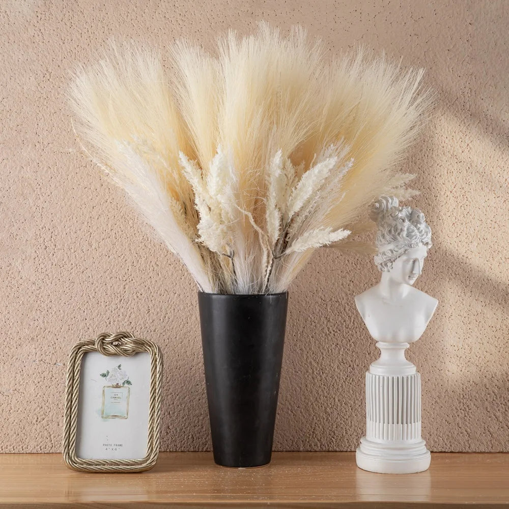 Afralia™ Pampas Grass Fake Flowers for Wedding Boho Decor Bouquet Party Home Bouquet