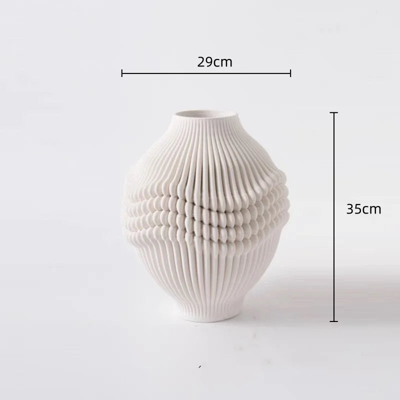 Afralia™ Geometric Folding Ceramic Flower Vase Home Decor Handicrafts