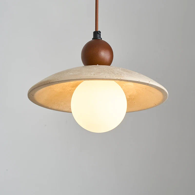 Afralia™ Yellow Travertine Glass LED Pendant Lights for Dining and Living Room