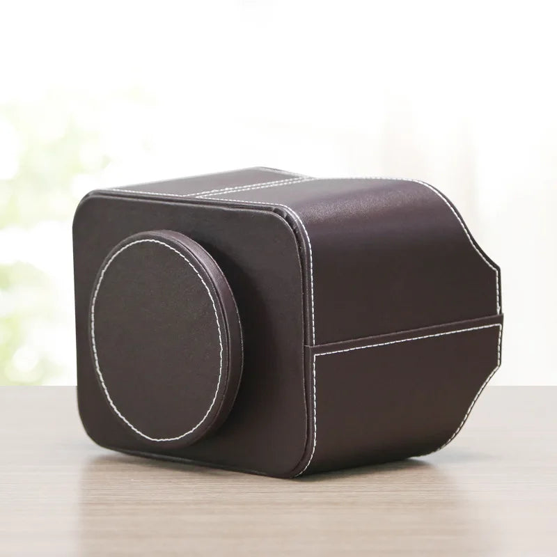 Leather Remote Caddy, 360° Spinning TV Holder Organizer for Bedside Table by Afralia™