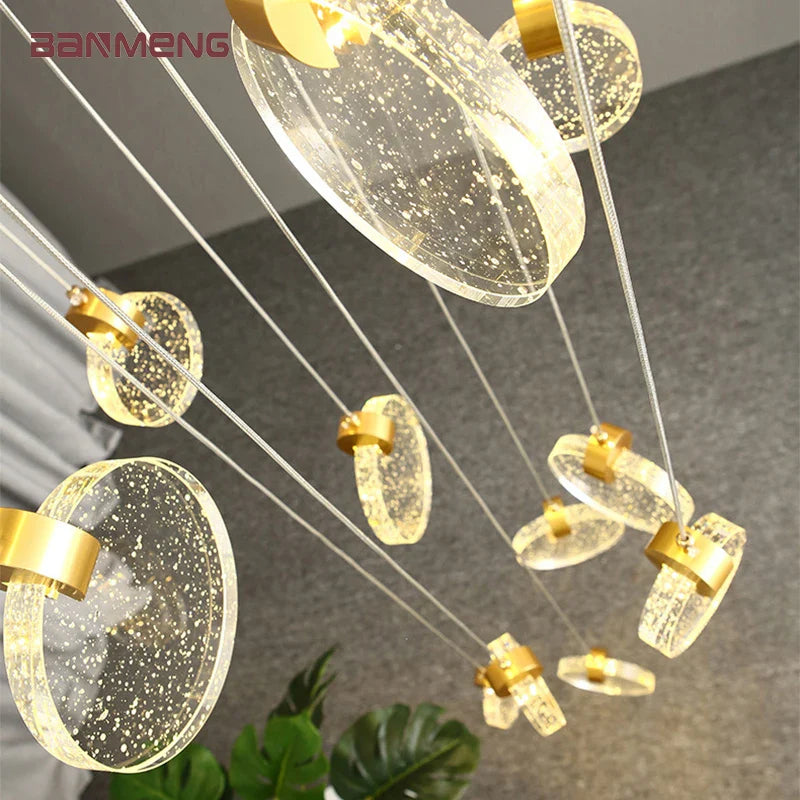 Afralia™ Simplicity LED Crystal Chandelier | Light Luxury Pendant | Modern Creativity Hanging Lamp