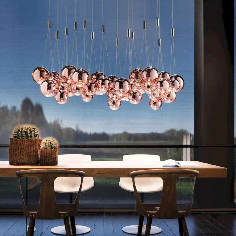 Afralia™ Glass Ball Pendant Lamp: Modern Kitchen Dining Room Hanging Light.