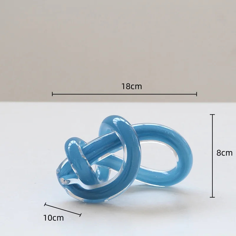 Afralia™ Geometric Glass Twine Knot Ornament Home Decor
