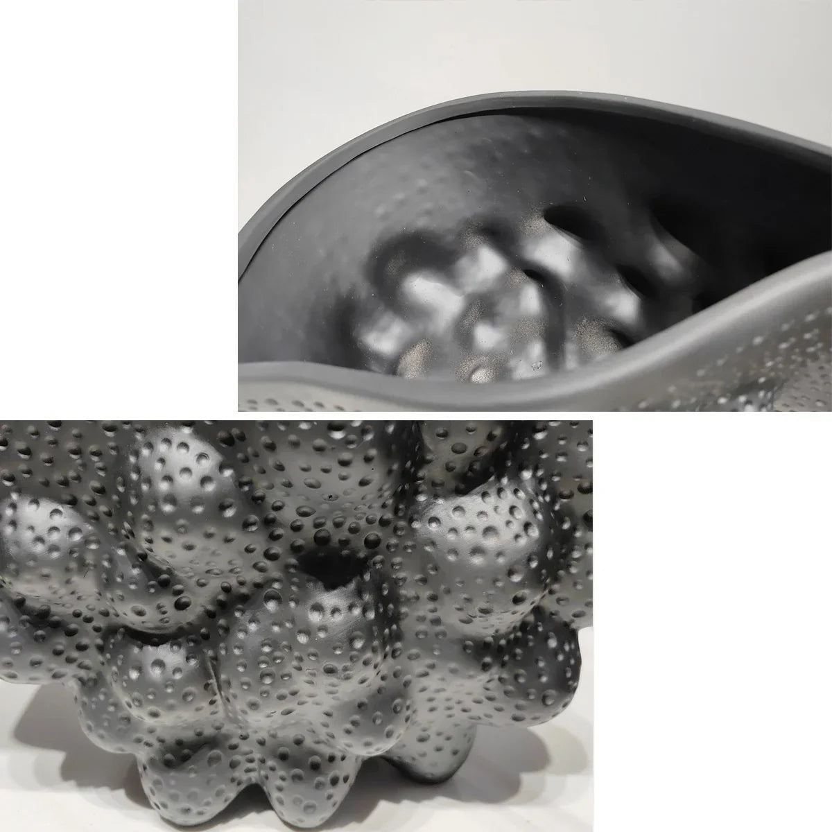 Afralia™ Black Ceramic Pleated Vase for Stylish Flower Arrangements