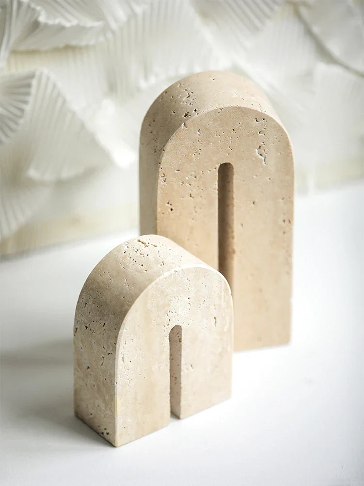 Afralia™ Luxury Marble Sculptures for Home Decor - Minimalist Travertine Ornaments for Stylish Living Spaces