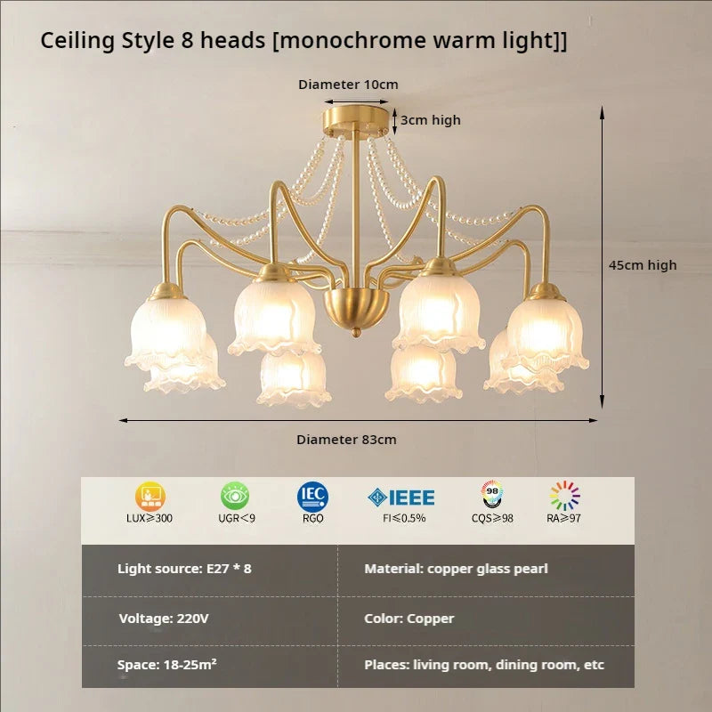 Afralia™ Copper Living Room Chandelier, Luxury & Modern Lighting for Home Restaurants