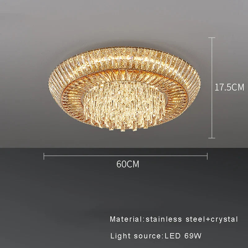 Afralia™ Amber Crystal Ceiling Chandelier: Luxe LED Home Decor Light Fixture
